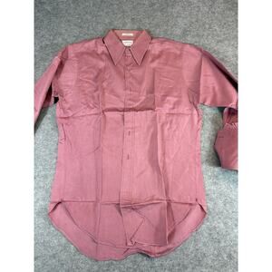 Vintage Lanvin By Hathaway Dress Shirt Men Large Two Fold Hundreds Cotton Poplin